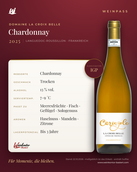 Domaine La Croix Belle Chardonnay – Languedoc-Roussillon – Weinpass | Weinkontor Bastert