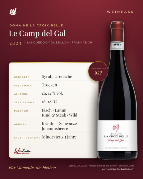 Domaine La Croix Belle Le Camp del Gal – Languedoc-Roussillon – Weinpass | Weinkontor Bastert