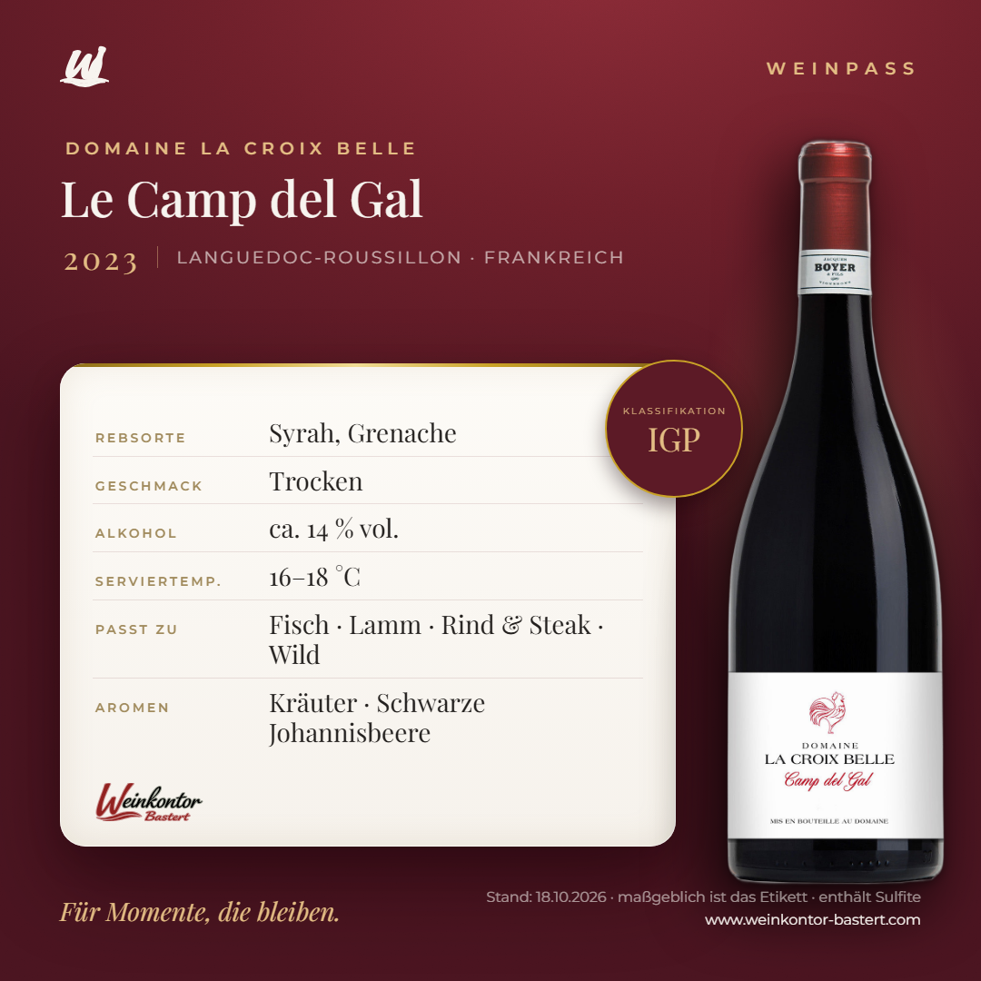 Domaine La Croix Belle Le Camp del Gal – Languedoc-Roussillon – Weinpass | Weinkontor Bastert