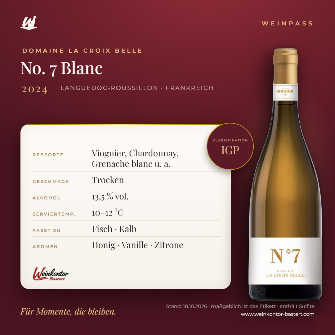 Domaine La Croix Belle No. 7 Blanc – Languedoc-Roussillon – Weinpass | Weinkontor Bastert