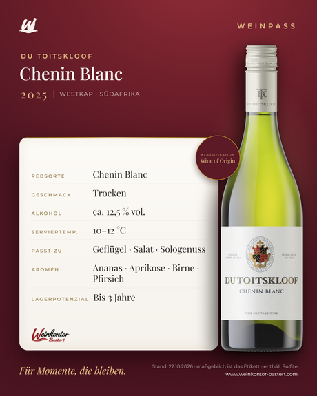 Du Toitskloof Chenin Blanc – Westkap – Weinpass | Weinkontor Bastert