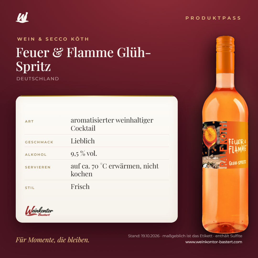 Feuer & Flamme Glüh-Spritz Ralf Köth – Produktpass | Weinkontor Bastert