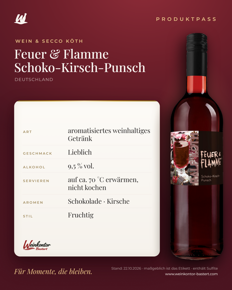 Feuer & Flamme Schoko-Kirsch-Punsch Ralf Köth – Produktpass | Weinkontor Bastert