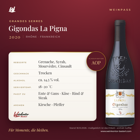 Gigondas AOP La Pigna Grandes Serres – Rhône – Weinpass | Weinkontor Bastert