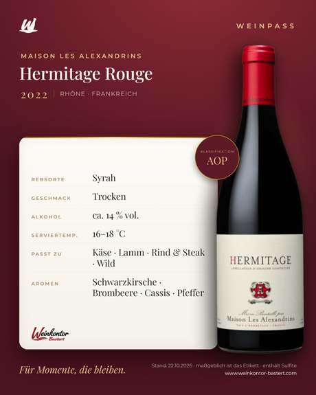 Hermitage Rouge Maison Les Alexandrins AOP – Rhône – Weinpass | Weinkontor Bastert