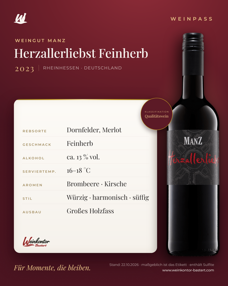 Herzallerliebst Feinherb Manz 6er-Karton – Rheinhessen – Weinpass | Weinkontor Bastert