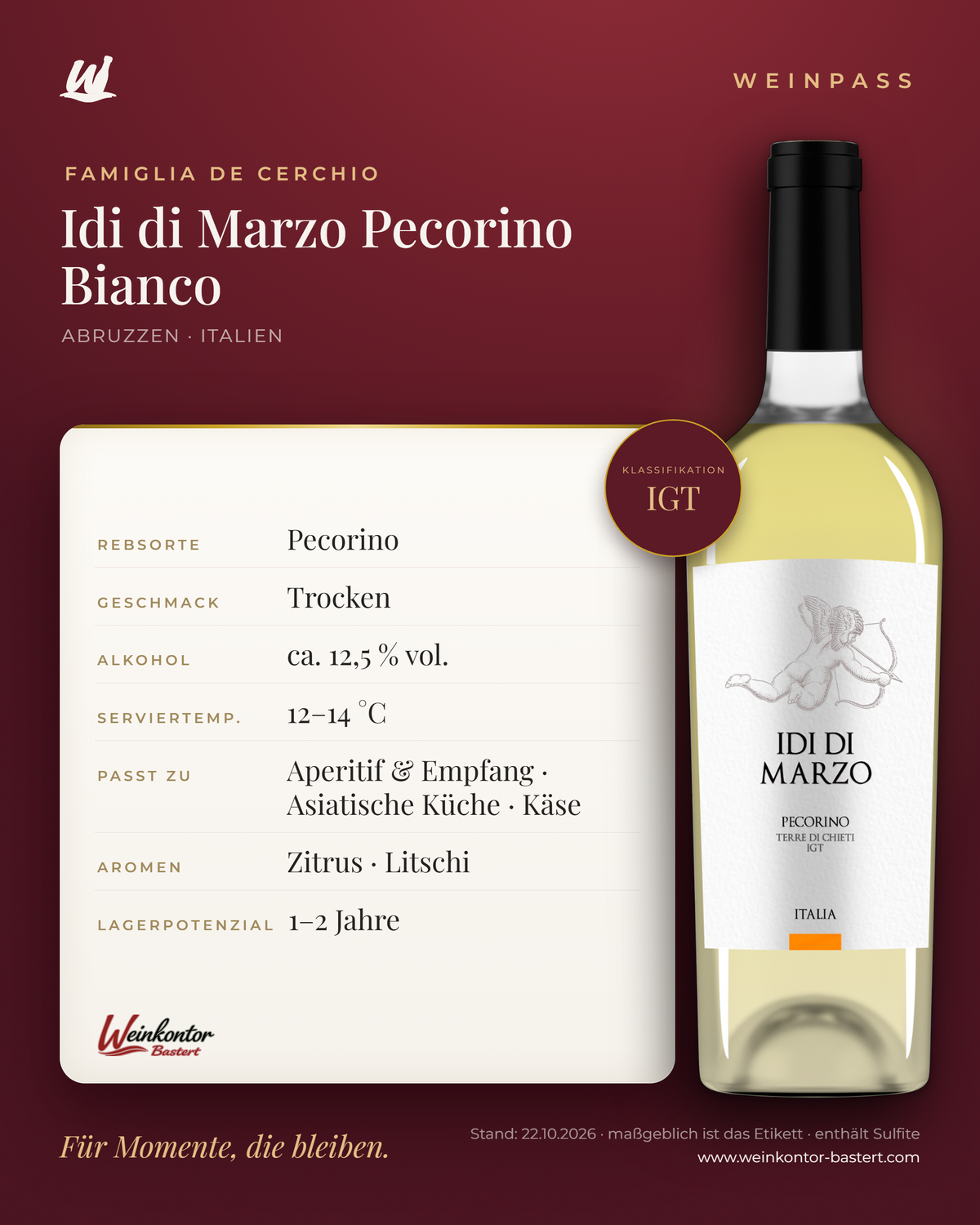 Idi di Marzo Pecorino Bianco IGT – Abruzzen – Weinpass | Weinkontor Bastert