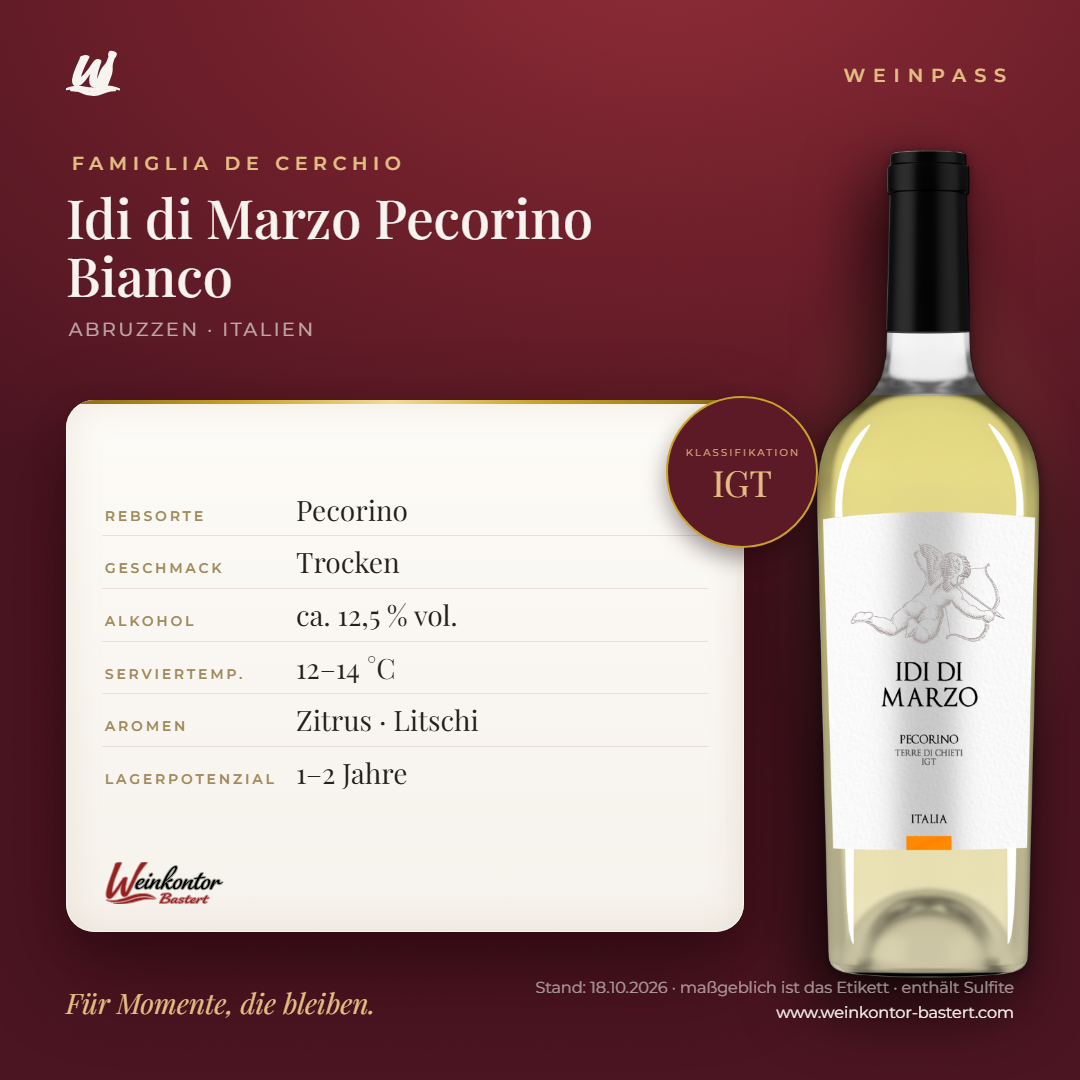 Idi di Marzo Pecorino Bianco IGT – Abruzzen – Weinpass | Weinkontor Bastert