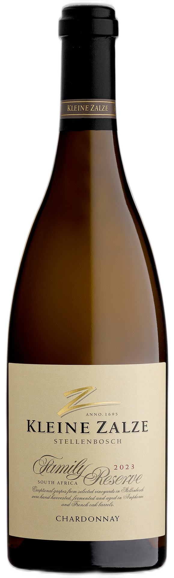 Exklusive Flasche Kleine Zalze Family Reserve Chardonnay.