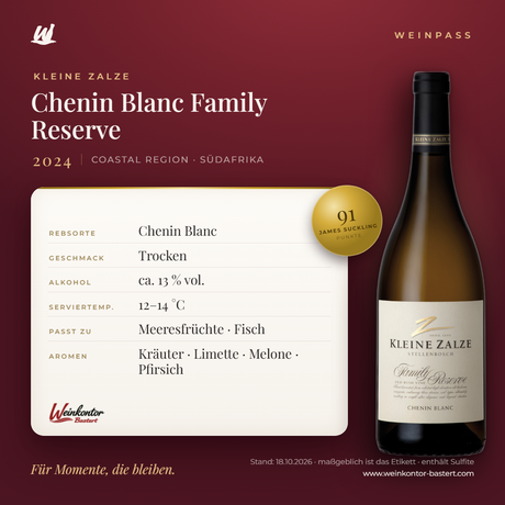 Chenin Blanc Family Reserve Kleine Zalze – Coastal Region – Weinpass | Weinkontor Bastert
