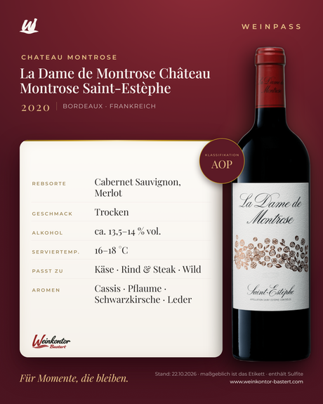 La Dame de Montrose Château Montrose Saint-Estèphe AOP – Bordeaux – Weinpass | Weinkontor Bastert
