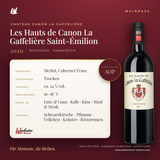 Les Hauts de Canon La Gaffelière Saint-Émilion AOP – Bordeaux – Weinpass | Weinkontor Bastert