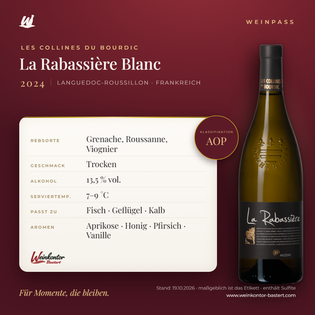 La Rabassière Blanc Les Collines du Bourdic – Languedoc-Roussillon – Weinpass | Weinkontor Bastert