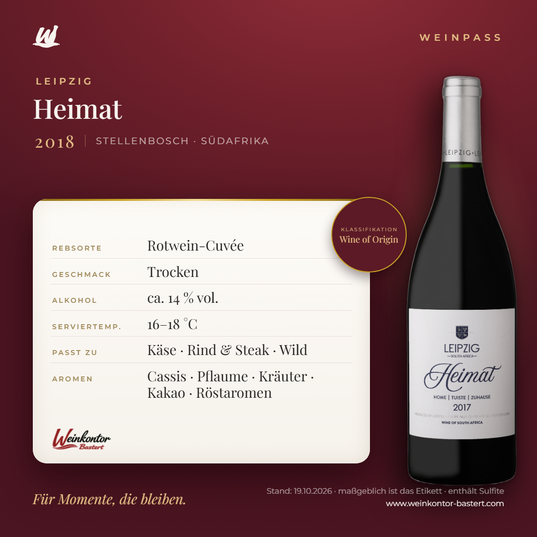 Leipzig Heimat – Stellenbosch – Weinpass | Weinkontor Bastert