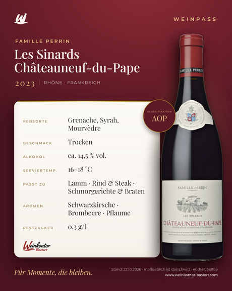 Les Sinards Châteauneuf-du-Pape AOP Famille Perrin – Rhône – Weinpass | Weinkontor Bastert