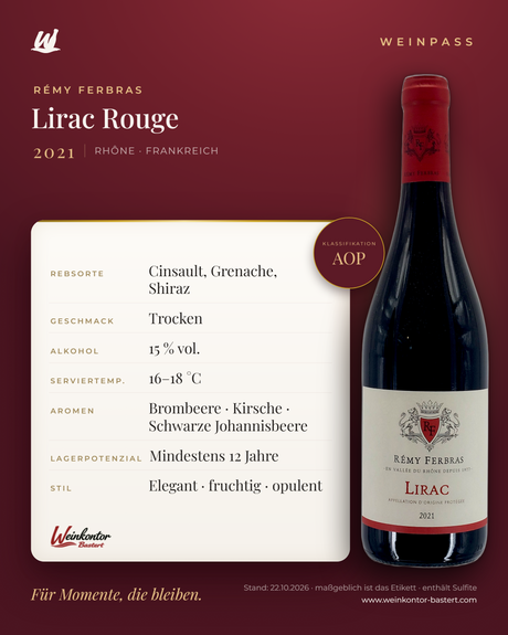 Lirac Rouge Rémy Ferbras – Rhône – Weinpass | Weinkontor Bastert