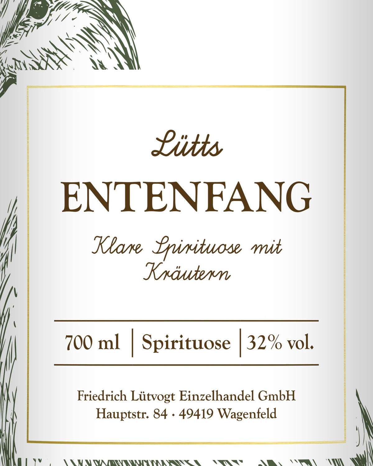 Lütts Entenfang: das Vorderetikett im Detail