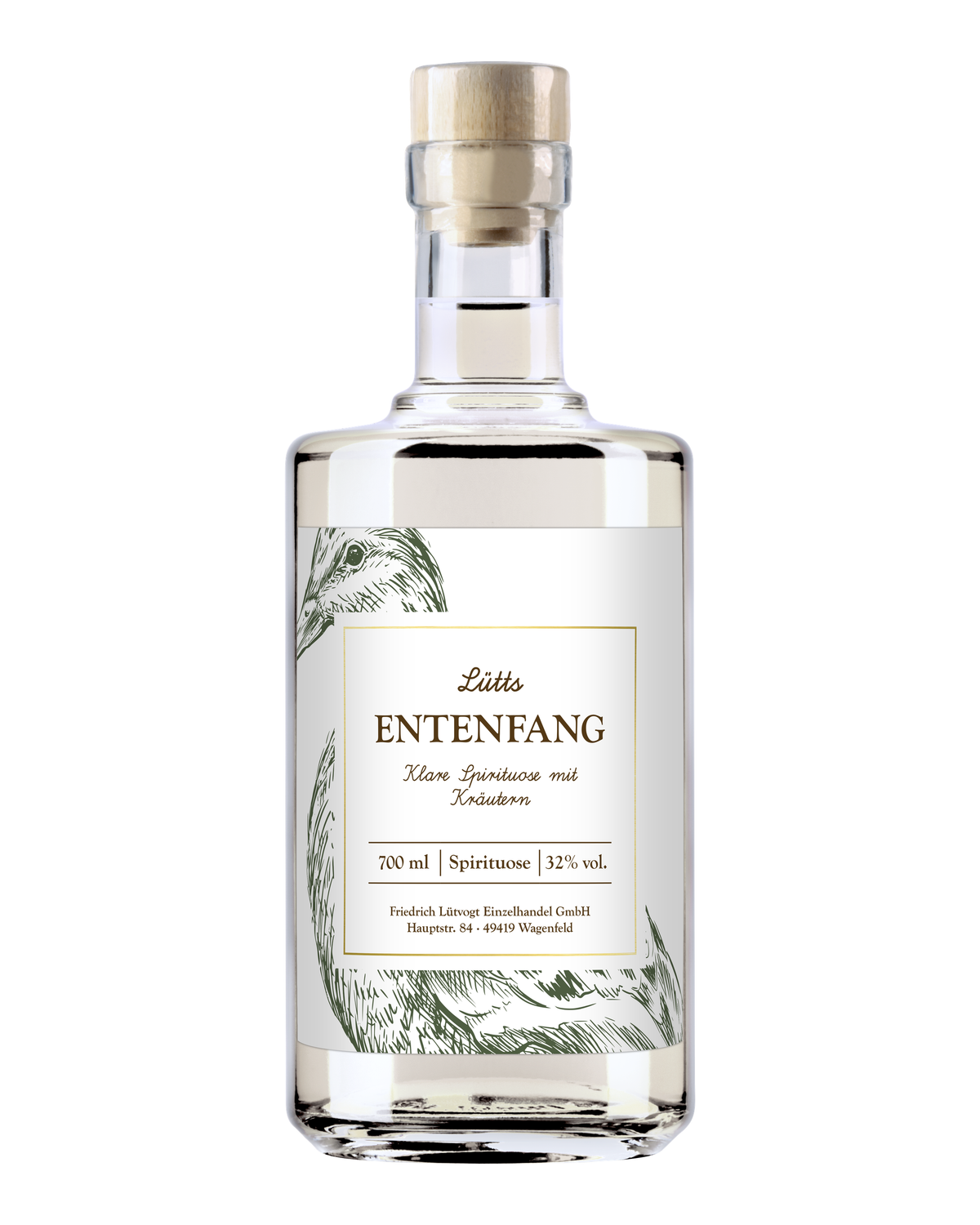 Lütts Entenfang klare Spirituose mit Kräutern, 0,7-l-Flasche