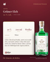 Lütts Grüner Elch – Minz-Likör auf Basis von Wodka, 50 % vol. – Produktpass | Weinkontor Bastert