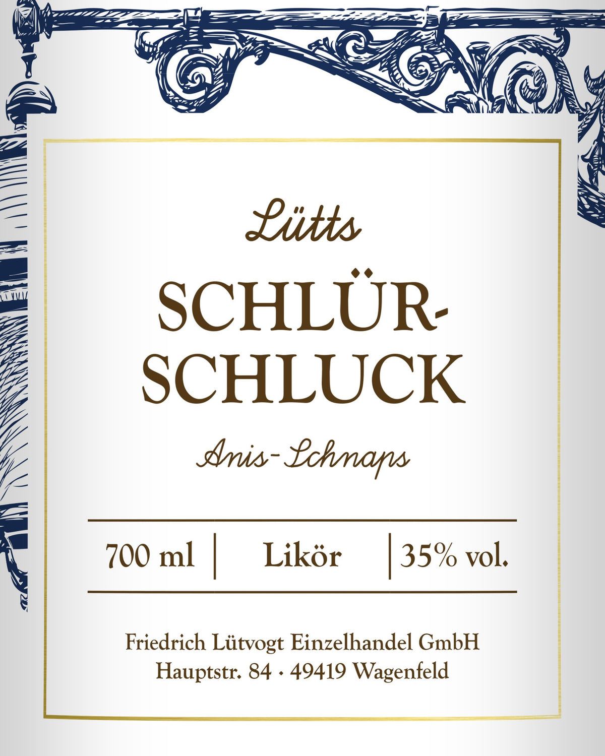 Lütts Schlür-Schluck: das Vorderetikett im Detail
