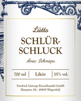 Lütts Schlür-Schluck: das Vorderetikett im Detail