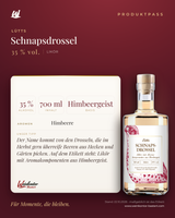 Lütts Schnapsdrossel – Likör mit Aromakomponenten aus Himbeergeist, 35 % vol. – Produktpass | Weinkontor Bastert