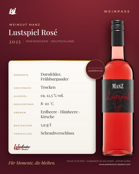 Lustspiel Rosé Manz – Rheinhessen – Weinpass | Weinkontor Bastert