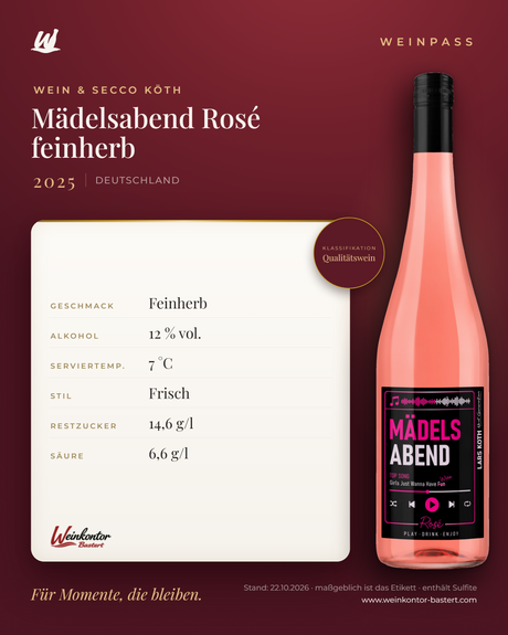 Mädelsabend Rosé feinherb Lars Köth Next Generation – Weinpass | Weinkontor Bastert