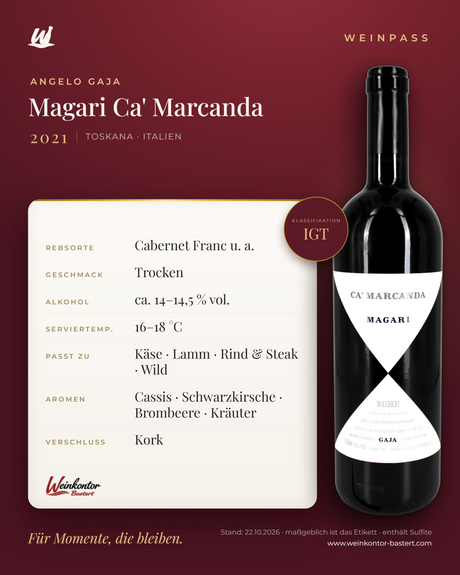 Magari Ca' Marcanda Angelo Gaja IGT – Toskana – Weinpass | Weinkontor Bastert
