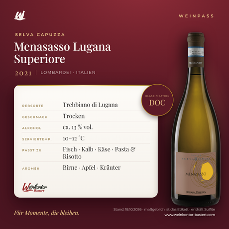 Menasasso Lugana Superiore DOC Selva Capuzza – Lombardei – Weinpass | Weinkontor Bastert