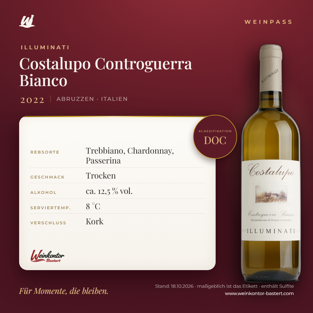 Costalupo Controguerra Bianco DOC Illuminati – Abruzzen – Weinpass | Weinkontor Bastert