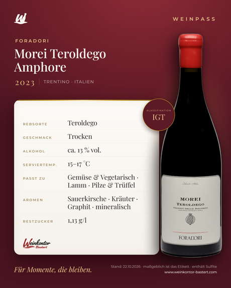 Morei Teroldego Amphore Foradori IGT – Trentino – Weinpass | Weinkontor Bastert