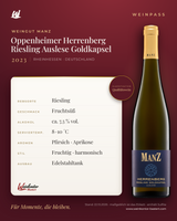 Oppenheimer Herrenberg Riesling Auslese Goldkapsel Fruchtig Manz 6er-Karton – Rheinhessen – Weinpass | Weinkontor Bastert