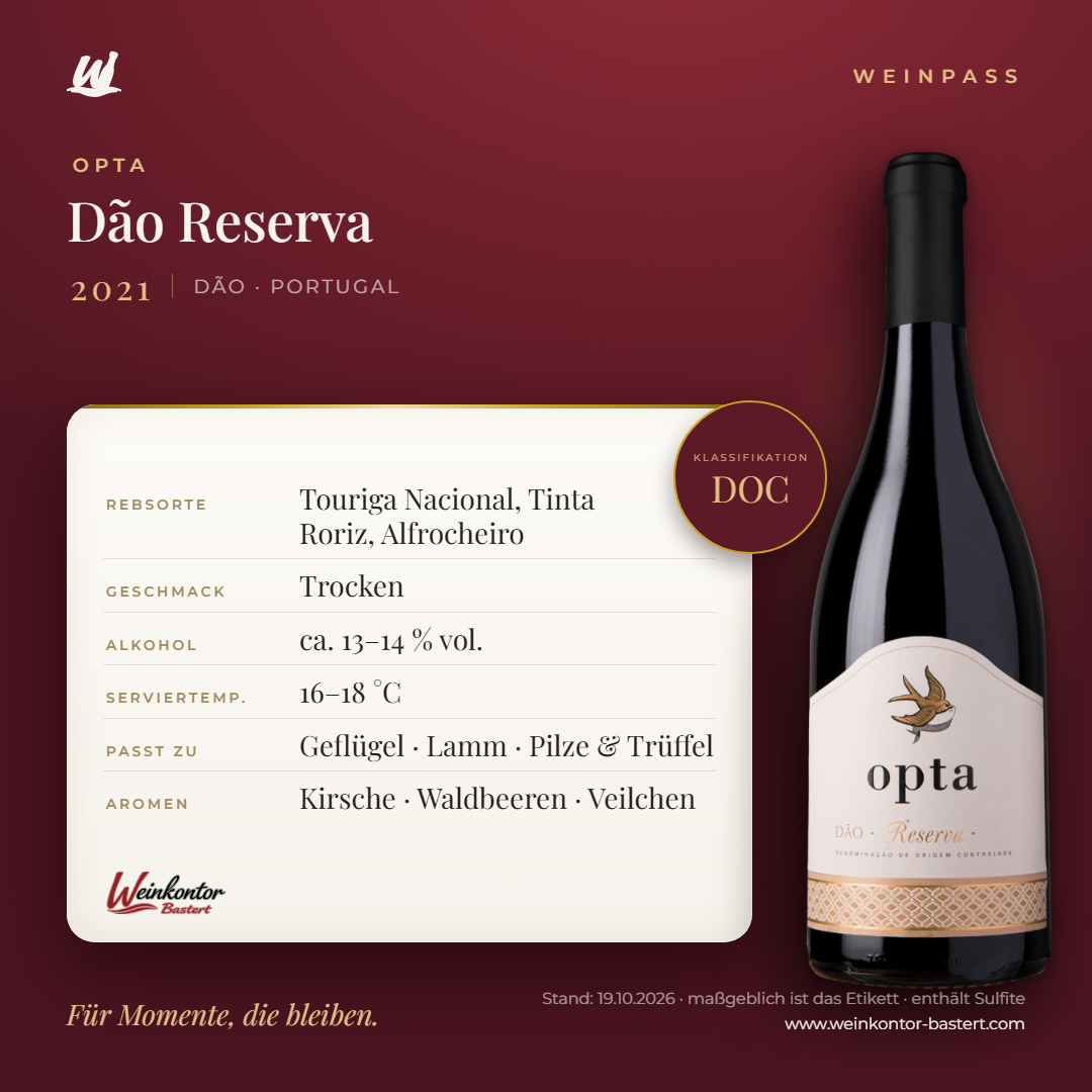Opta Reserva DOC – Dão – Weinpass | Weinkontor Bastert