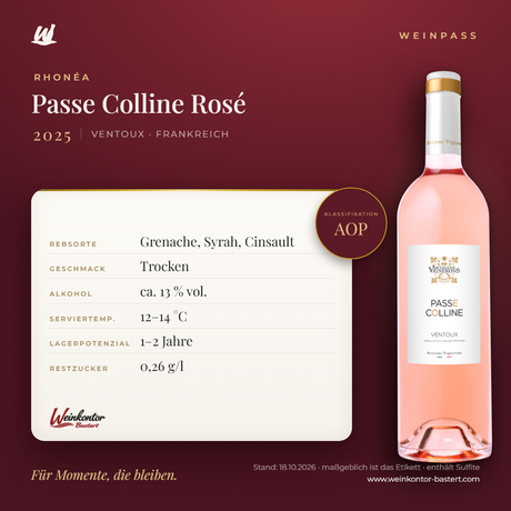 Passe Colline Rosé AOP Rhonéa – Ventoux – Weinpass | Weinkontor Bastert