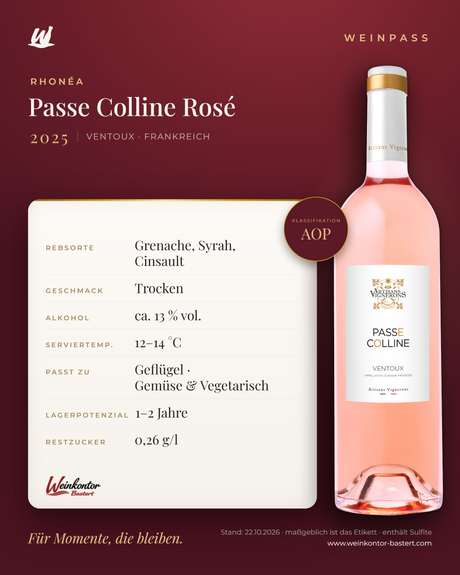 Passe Colline Rosé AOP Rhonéa – Ventoux – Weinpass | Weinkontor Bastert