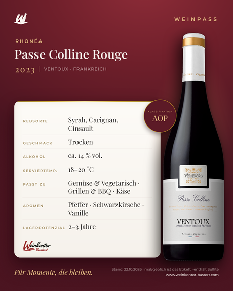 Passe Colline Rouge AOP Rhonéa – Ventoux – Weinpass | Weinkontor Bastert