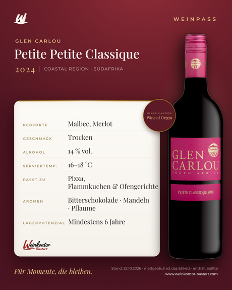 Petite Petite Classique Glen Carlou – Coastal Region – Weinpass | Weinkontor Bastert