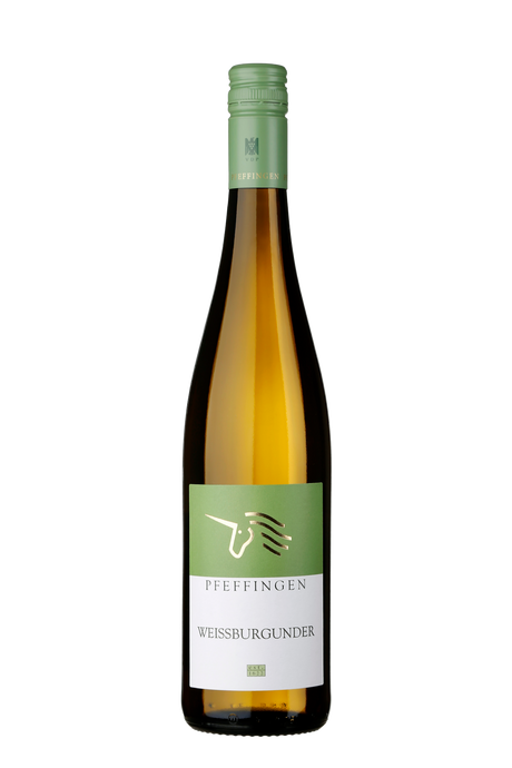 Weingut Pfeffingen Weißburgunder – Frischer Pfälzer Weißwein (QbA), Frontansicht der Flasche