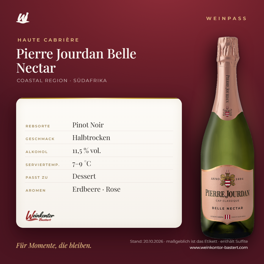 Pierre Jourdan Belle Nectar – Coastal Region – Weinpass | Weinkontor Bastert