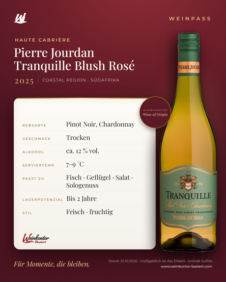 Pierre Jourdan Tranquille Blush Rosé – Coastal Region – Weinpass | Weinkontor Bastert