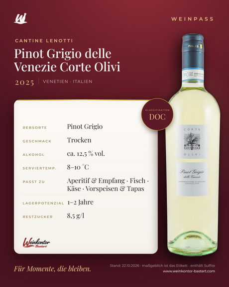 Pinot Grigio delle Venezie Corte Olivi Cantine Lenotti DOC – Venetien – Weinpass | Weinkontor Bastert