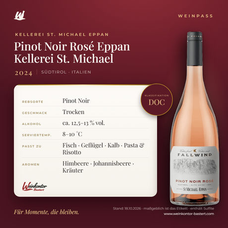 Pinot Noir Rosé Eppan Kellerei St. Michael DOC – Südtirol – Weinpass | Weinkontor Bastert