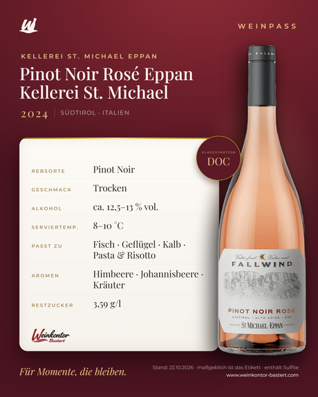 Pinot Noir Rosé Eppan Kellerei St. Michael DOC – Südtirol – Weinpass | Weinkontor Bastert