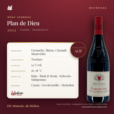 Plan de Dieu Rémy Ferbras – Rhône – Weinpass | Weinkontor Bastert