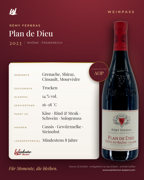 Plan de Dieu Rémy Ferbras – Rhône – Weinpass | Weinkontor Bastert