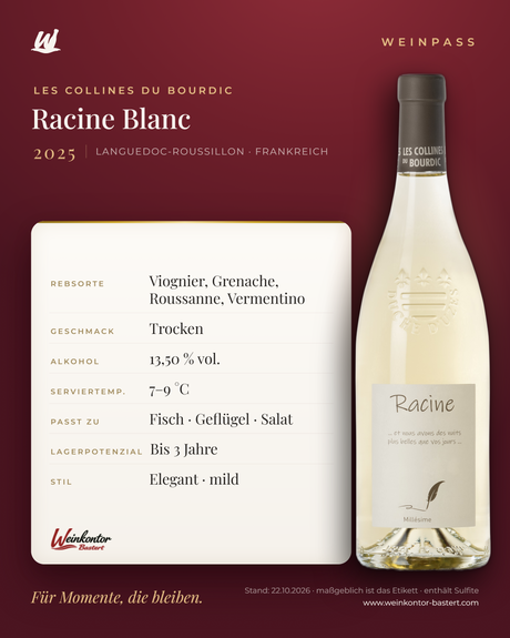 Racine Blanc Les Collines du Bourdic – Languedoc-Roussillon – Weinpass | Weinkontor Bastert