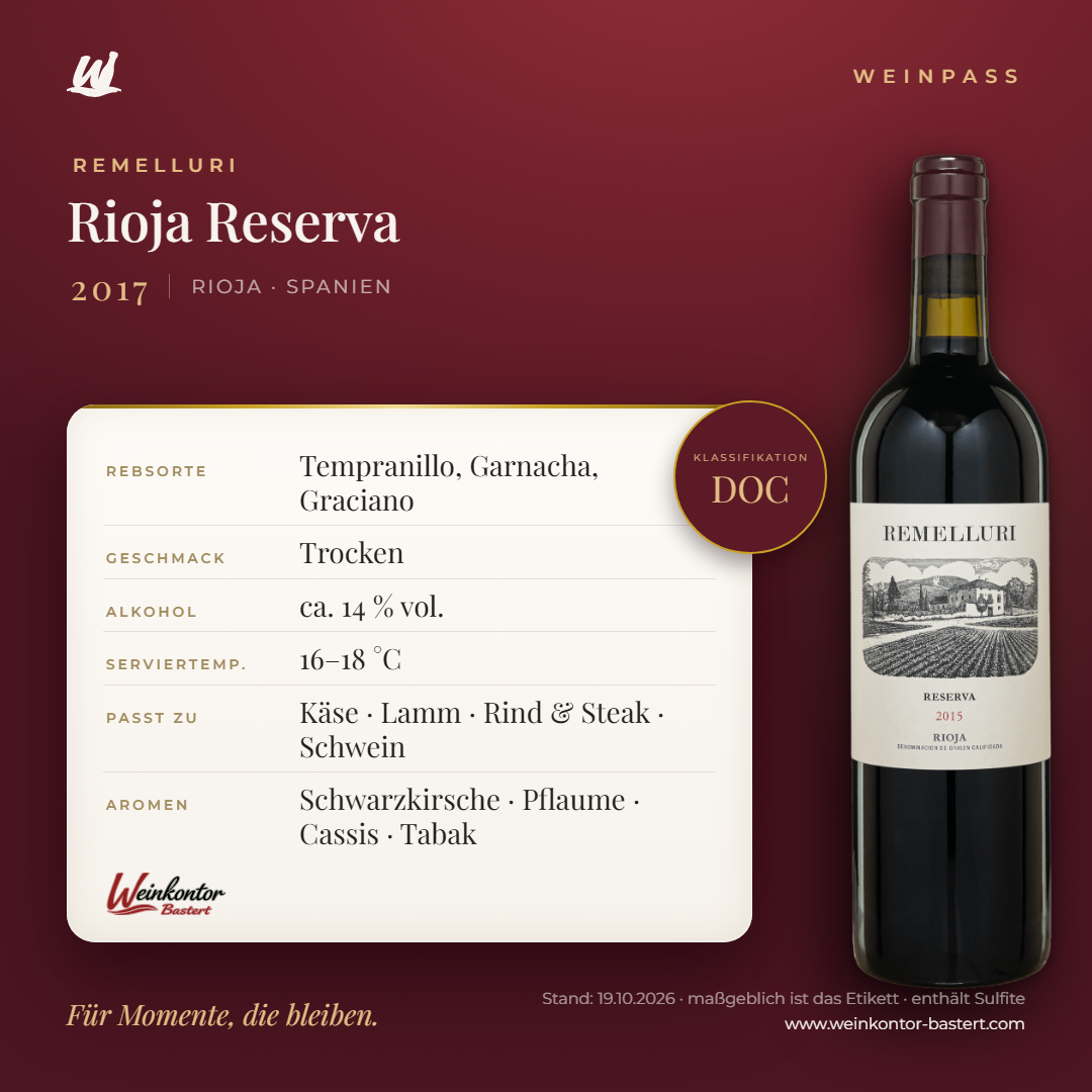 Remelluri Reserva DOC – Rioja – Weinpass | Weinkontor Bastert