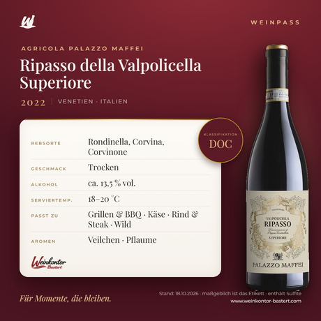 Ripasso della Valpolicella Superiore DOC – Venetien – Weinpass | Weinkontor Bastert