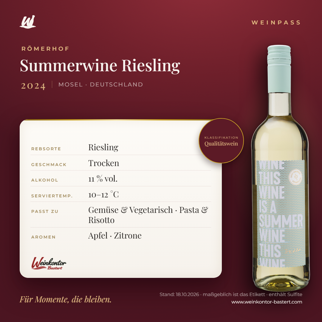 Summerwine Riesling Römerhof – Mosel – Weinpass | Weinkontor Bastert